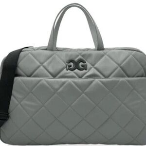 Gilda Paris Gray Quilted Weekender Bag with Black Crossbody Strap MSRP $229
